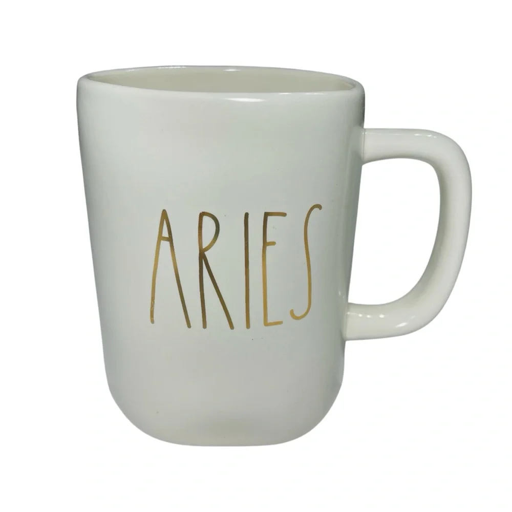 Rae Dunn Artisan Collection by Magenta Coffee Tea Mug with Aries Gold Le…